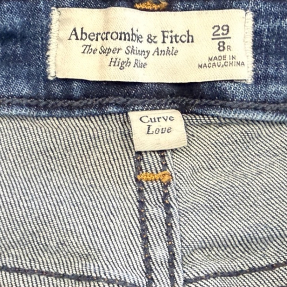 Abercrombie & Fitch Curve Love Super Skinny Ankle High Rise Jeans  Size 29 8R
